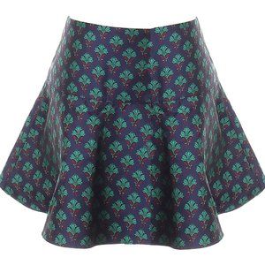Club Monaco floral satin flare out skirt